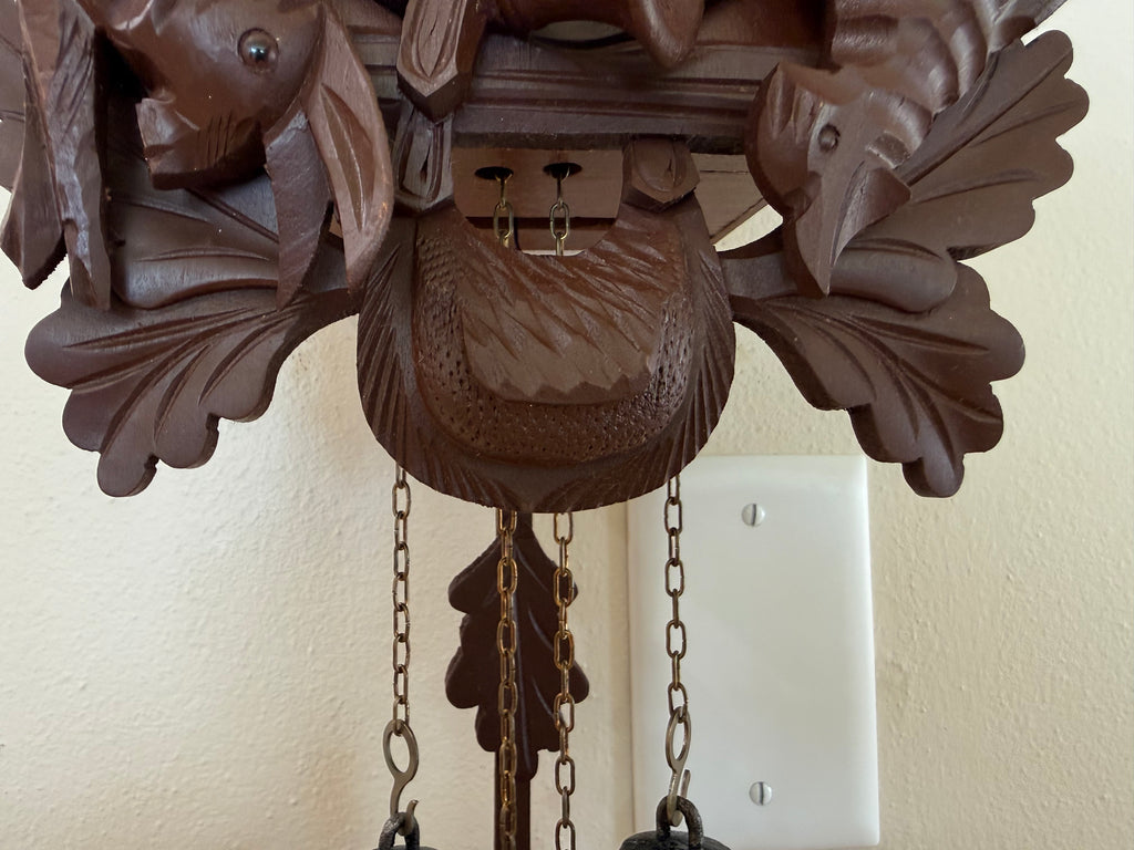 Restored Vintage German 8-Day After the Hunt Cuckoo Clock – Stag & Game