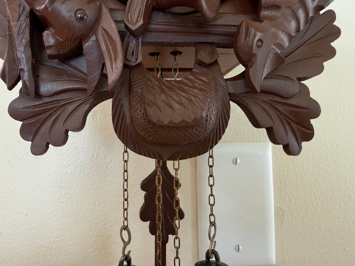 Restored Vintage German 8-Day After the Hunt Cuckoo Clock – Stag & Game