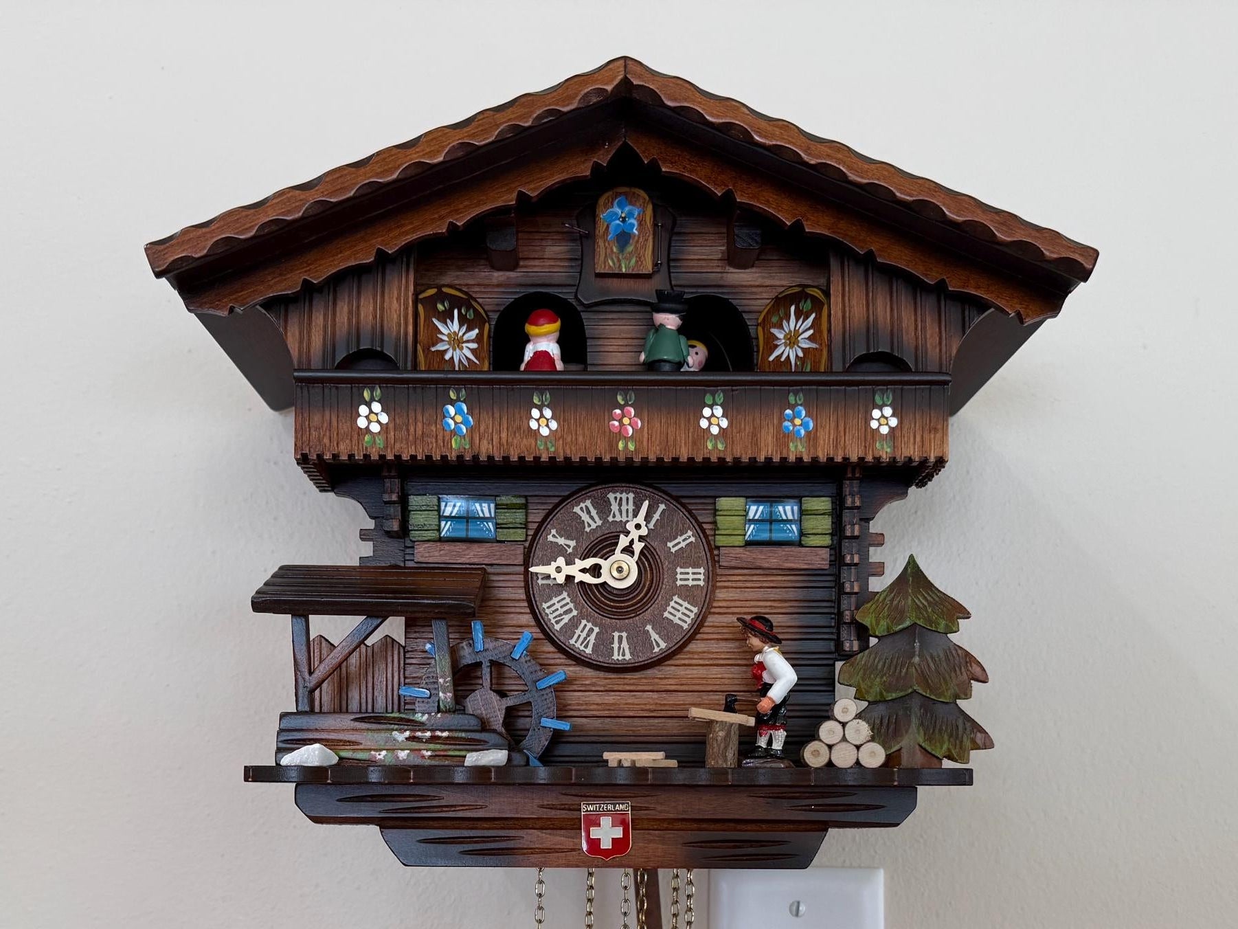 Restored Swiss Wood Chopper Musical Cuckoo Clock – 1-Day