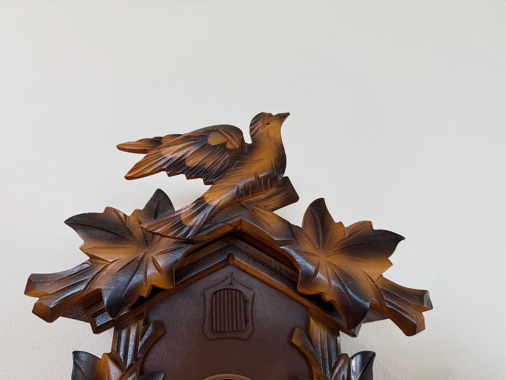 Restored E. Schmeckenbecher Bird & Maple Leaf Cuckoo Clock – 1-Day
