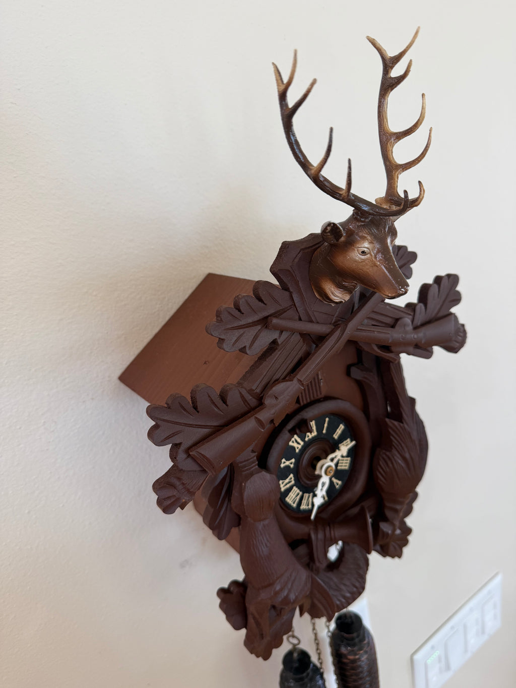 Restored Vintage German 8-Day After the Hunt Cuckoo Clock – Stag & Game