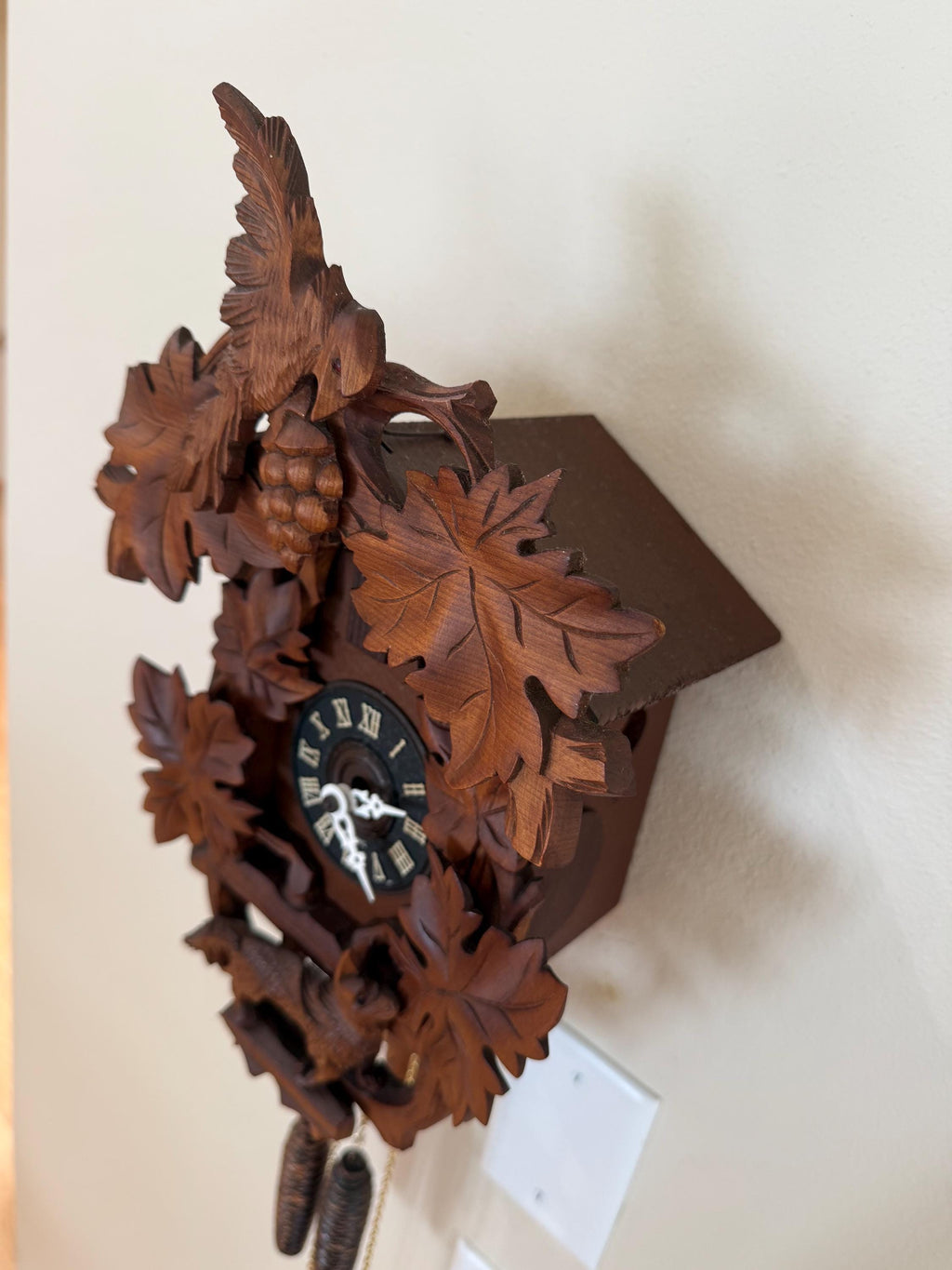 Restored German Fox, Raven & Grapes Cuckoo Clock – 1-Day