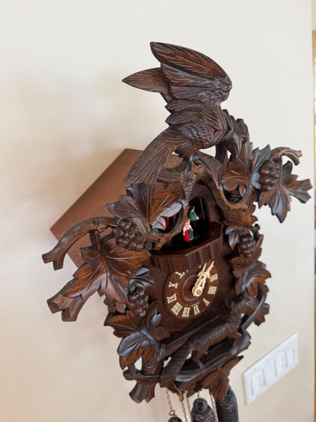 Restored German Fox & Raven Musical Cuckoo Clock – 8-Day