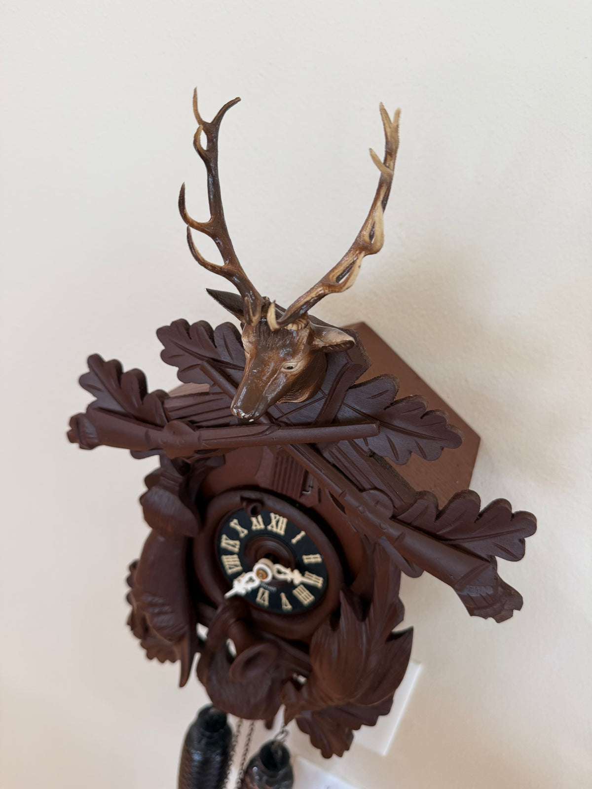 Restored Vintage German 8-Day After the Hunt Cuckoo Clock – Stag & Game