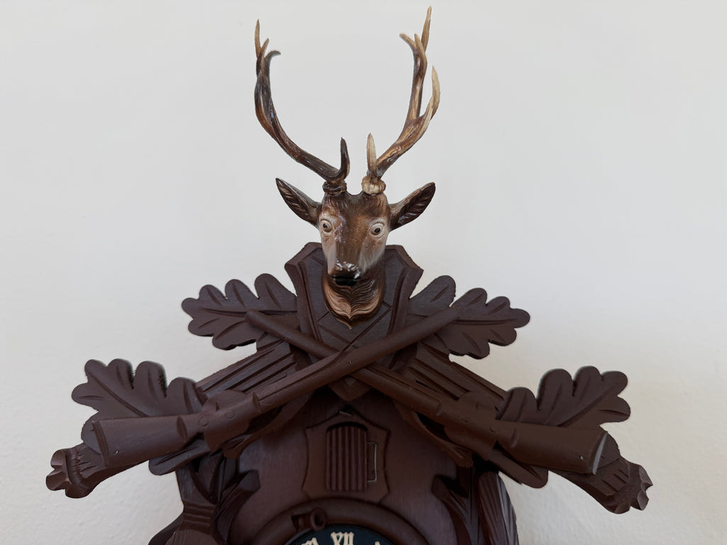 Restored Vintage German 8-Day After the Hunt Cuckoo Clock – Stag & Game