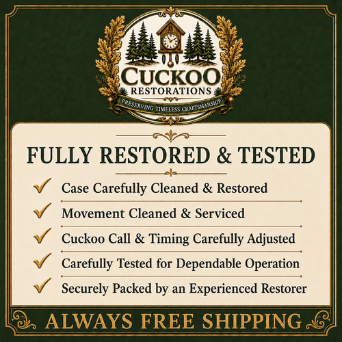 Restored 1-Day Candle Angels Cuckoo Clock