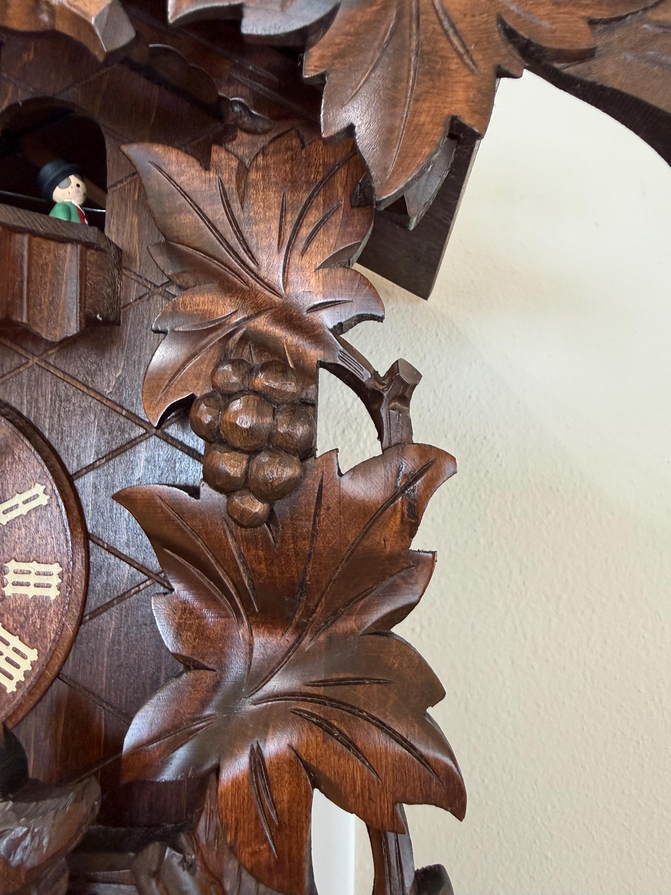 Restored German Fox & Raven Musical Cuckoo Clock – 8-Day