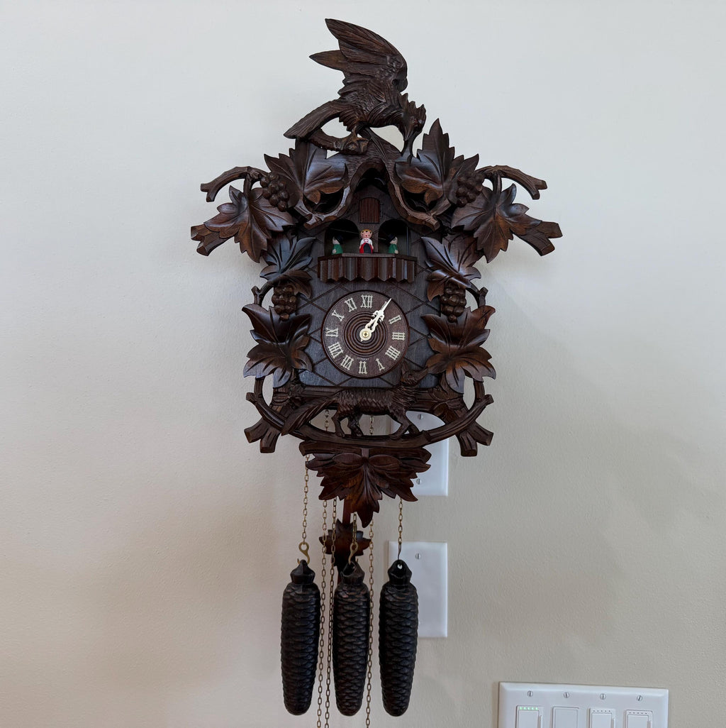 Restored German Fox & Raven Musical Cuckoo Clock – 8-Day