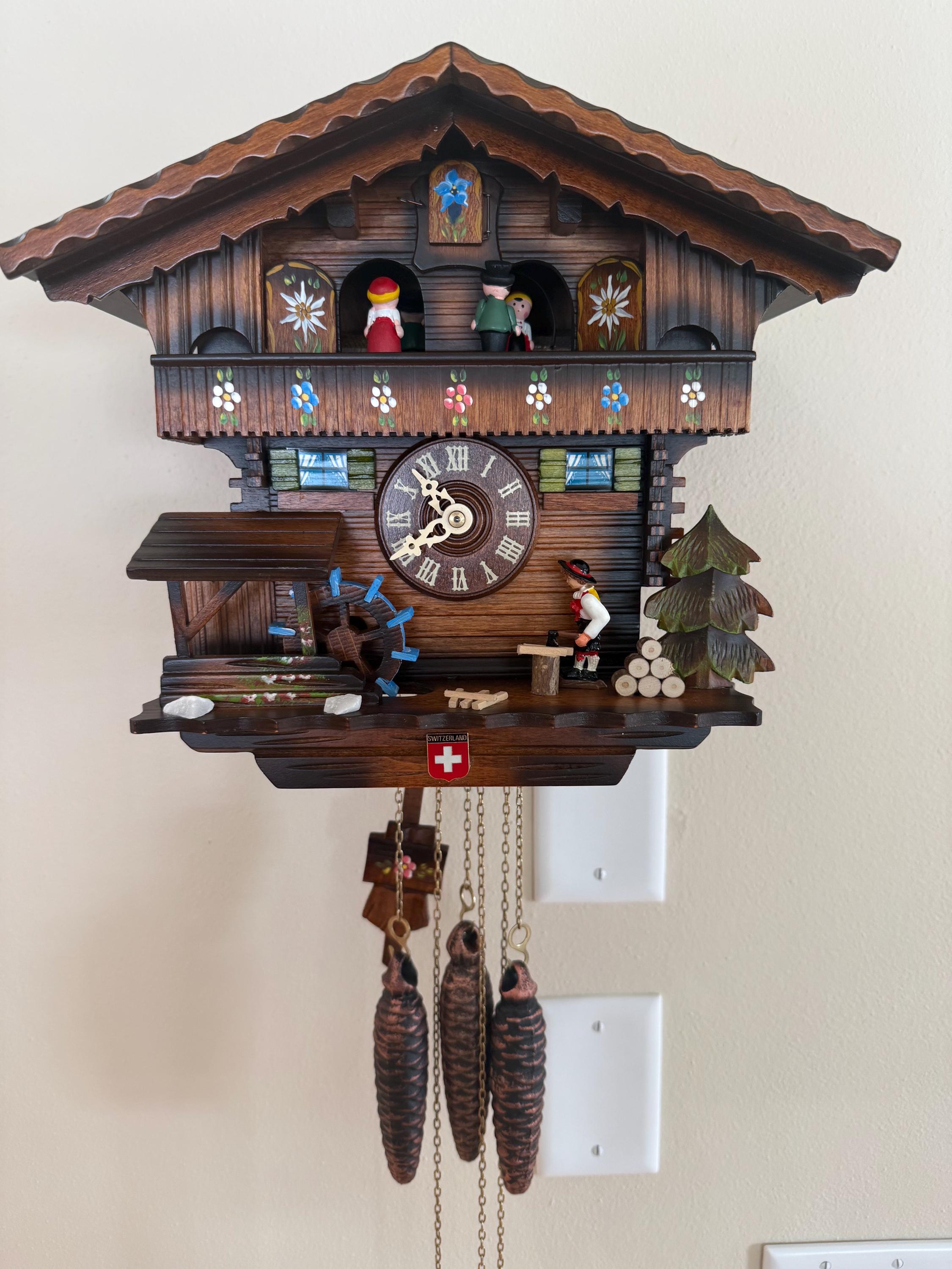 Restored Swiss Wood Chopper Musical Cuckoo Clock – 1-Day