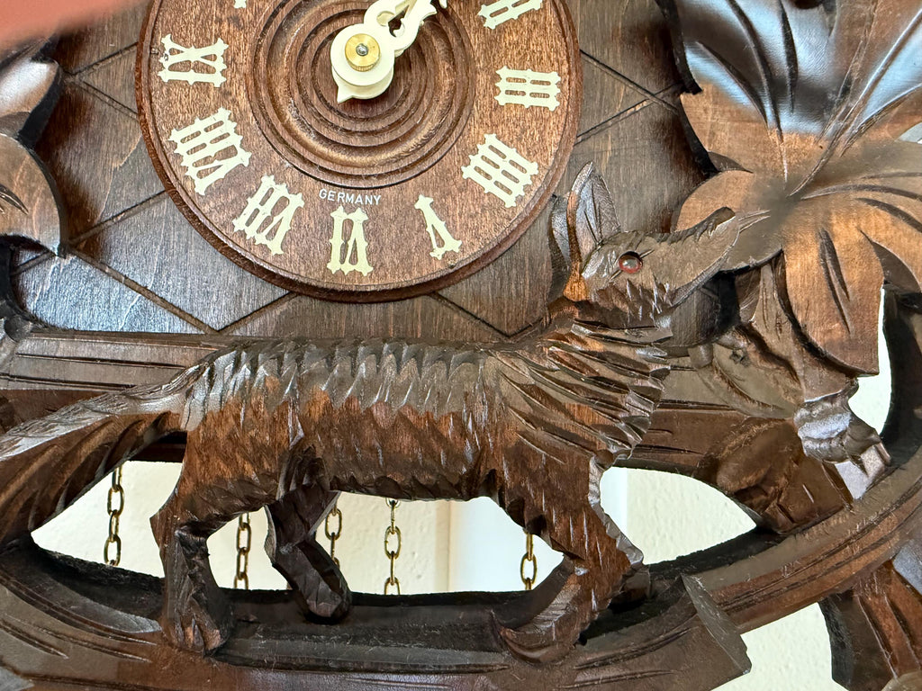 Restored German Fox & Raven Musical Cuckoo Clock – 8-Day