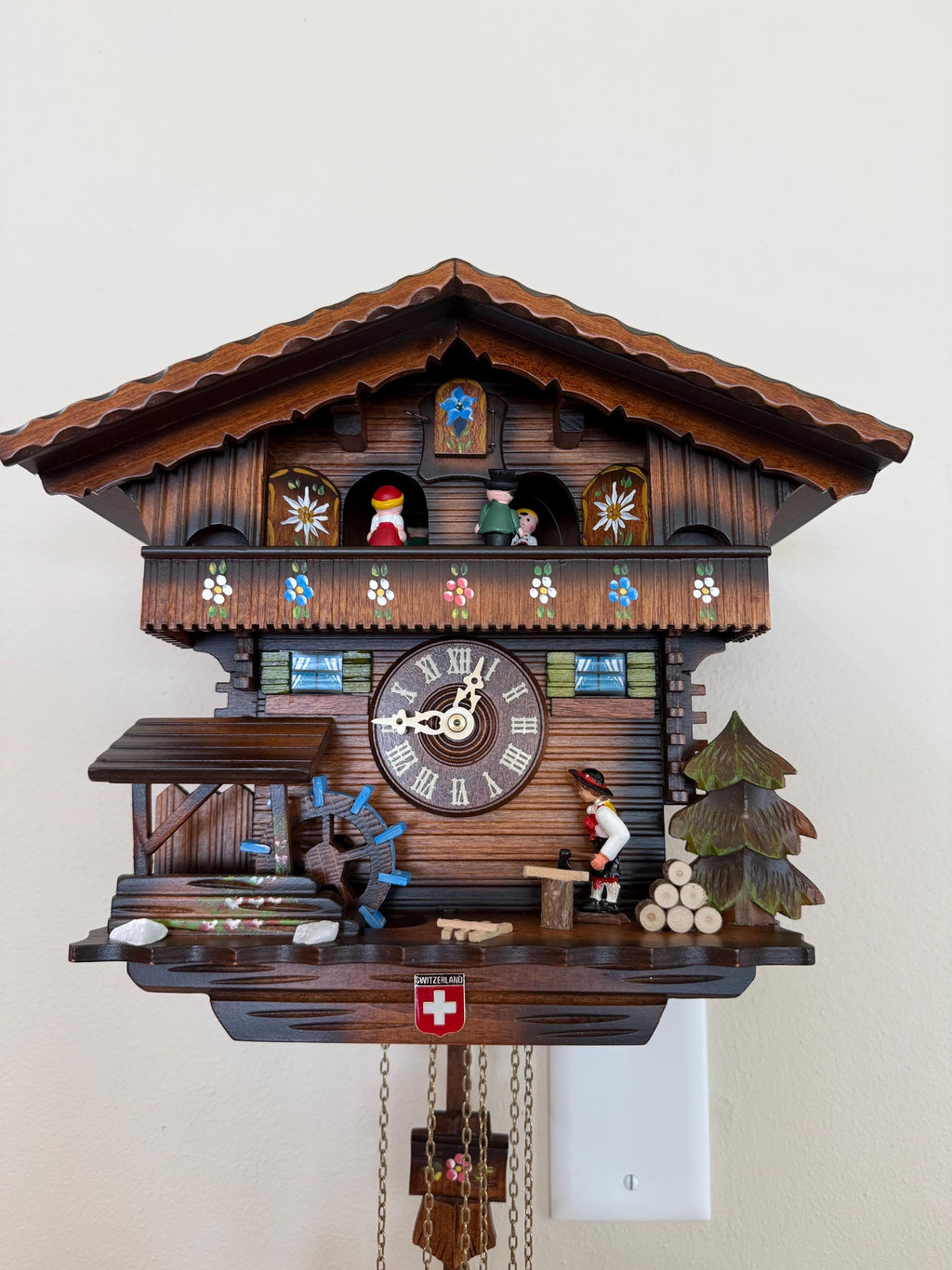 Restored Swiss Wood Chopper Musical Cuckoo Clock – 1-Day