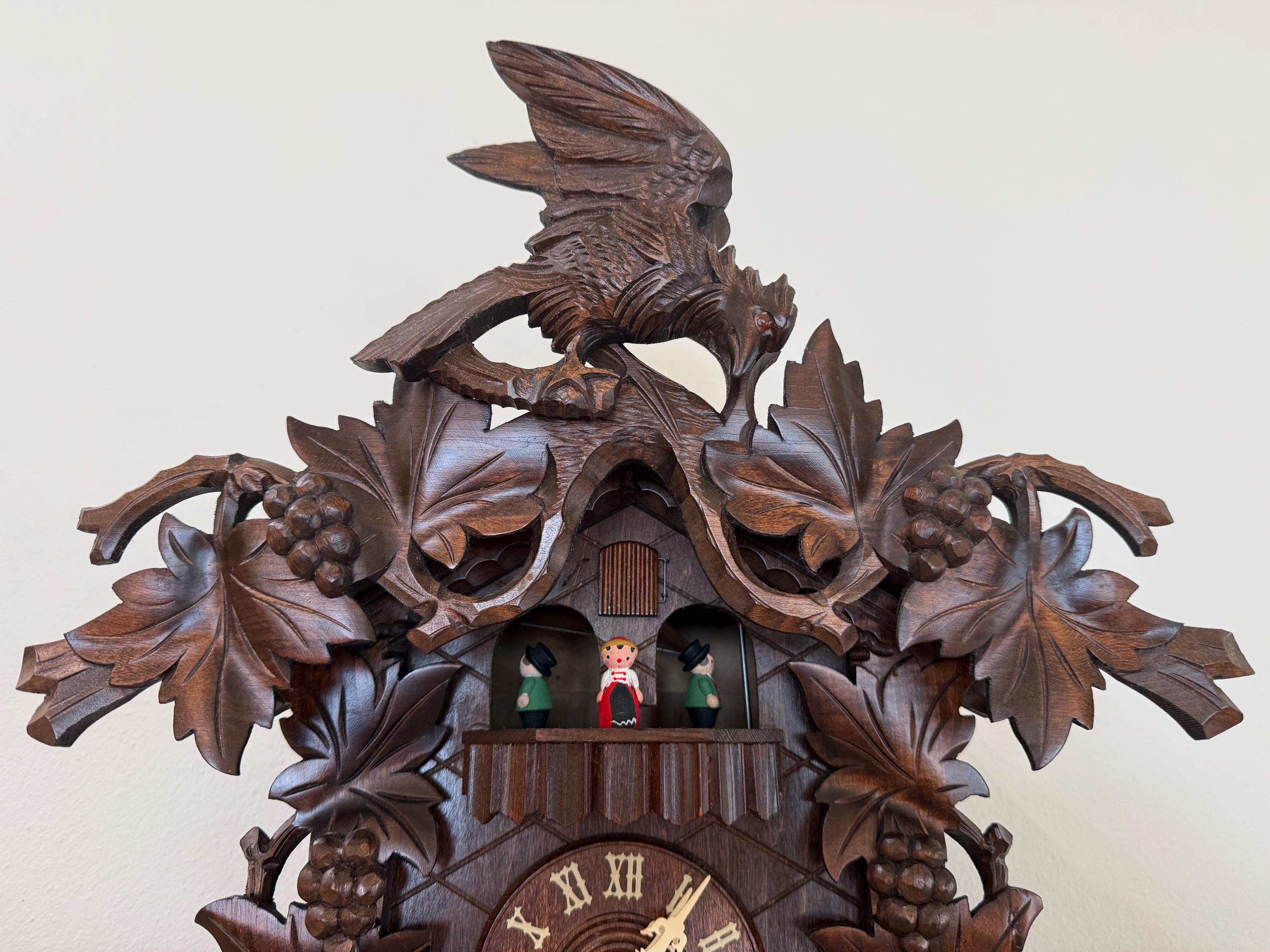 Restored German Fox & Raven Musical Cuckoo Clock – 8-Day