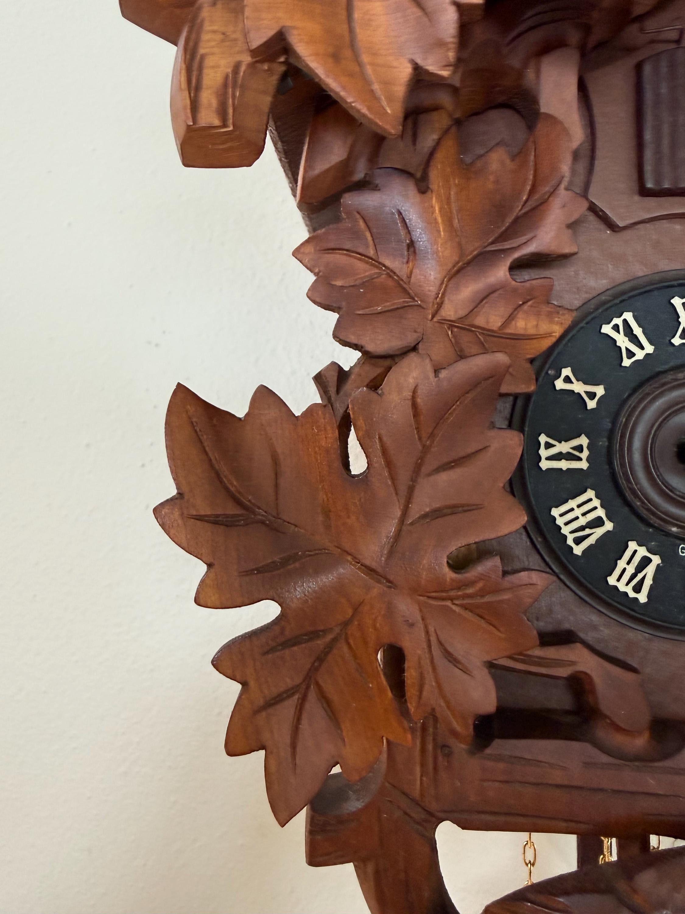 Restored German Fox, Raven & Grapes Cuckoo Clock – 1-Day