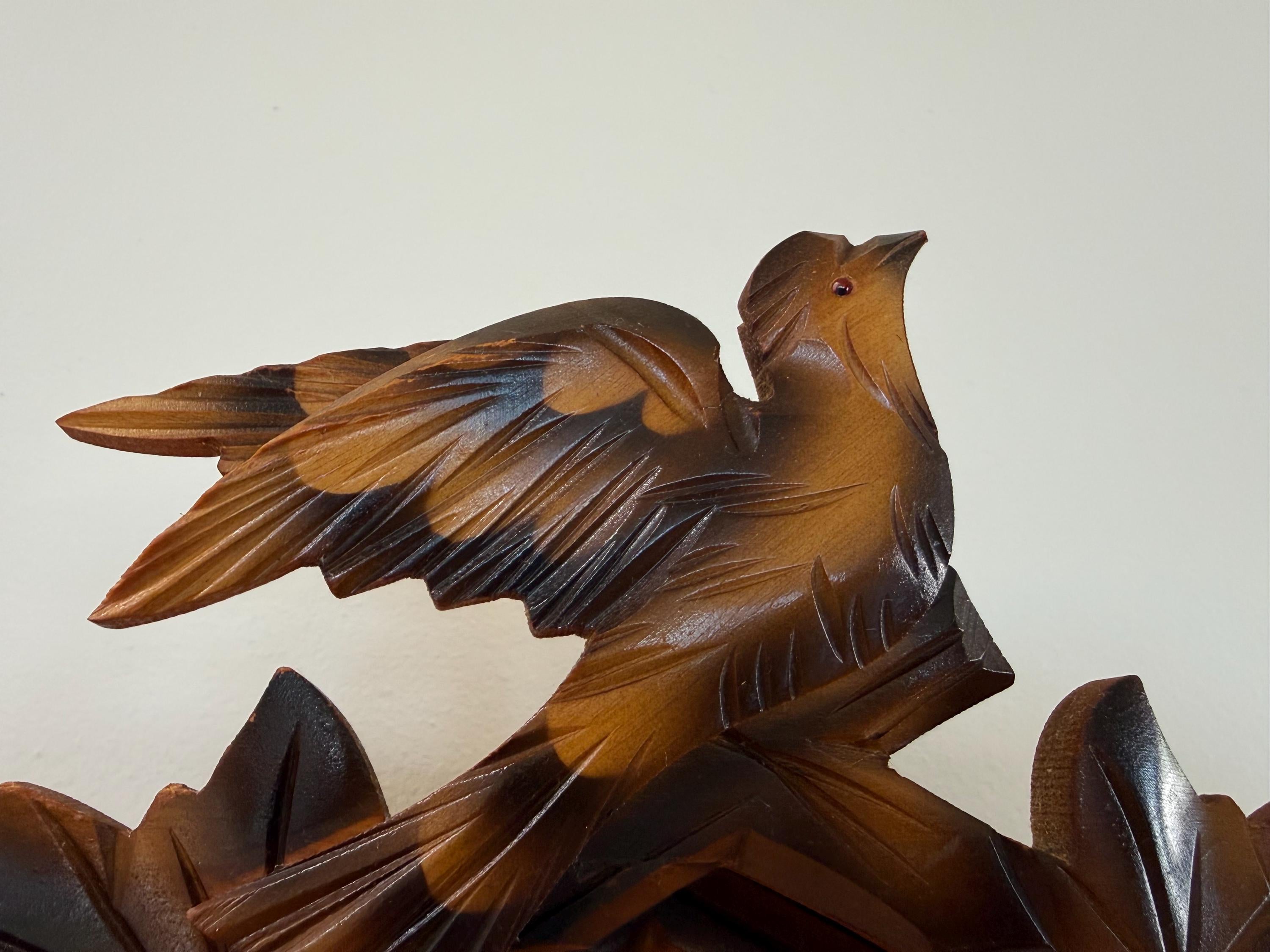 Restored E. Schmeckenbecher Bird & Maple Leaf Cuckoo Clock – 1-Day
