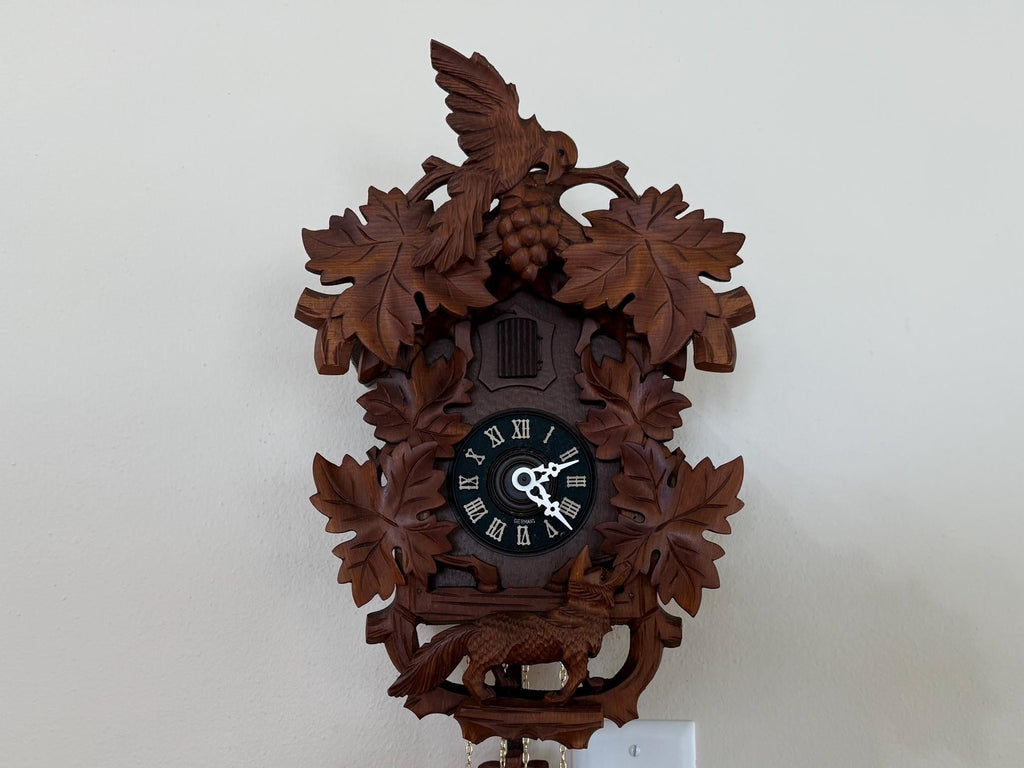 Restored German Fox, Raven & Grapes Cuckoo Clock – 1-Day