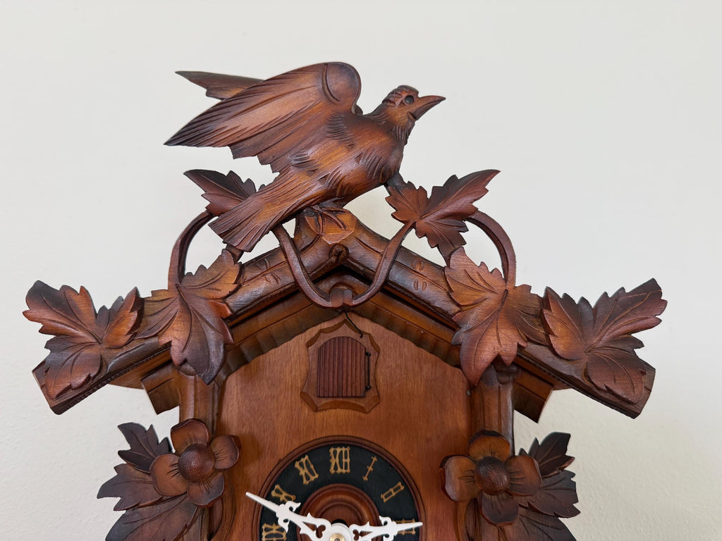 Restored German Bird & Maple Leaf Cuckoo Clock – 1-Day