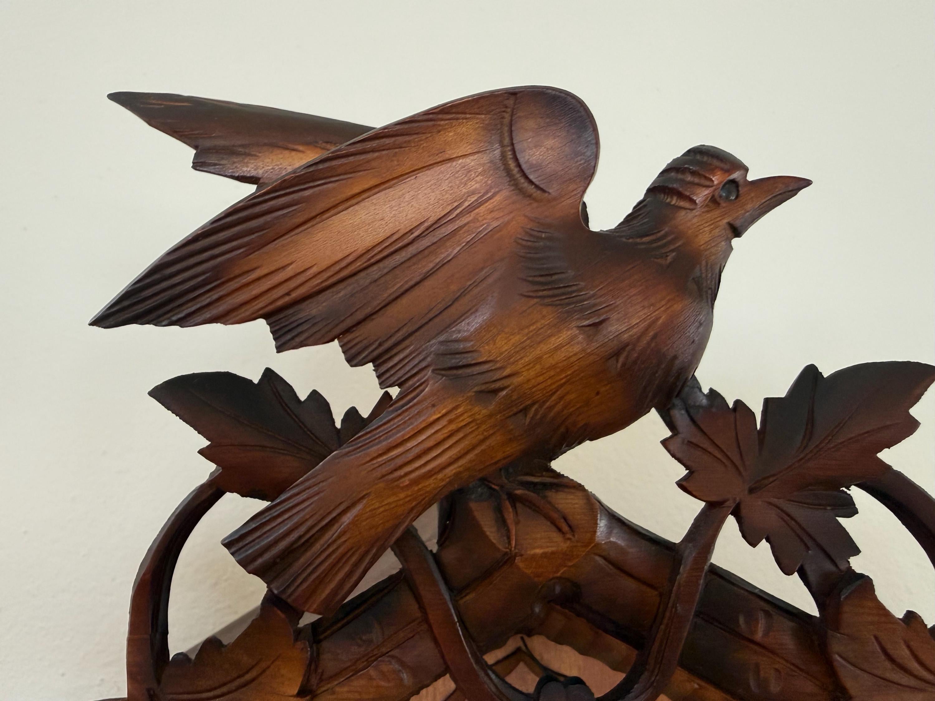 Restored German Bird & Maple Leaf Cuckoo Clock – 1-Day