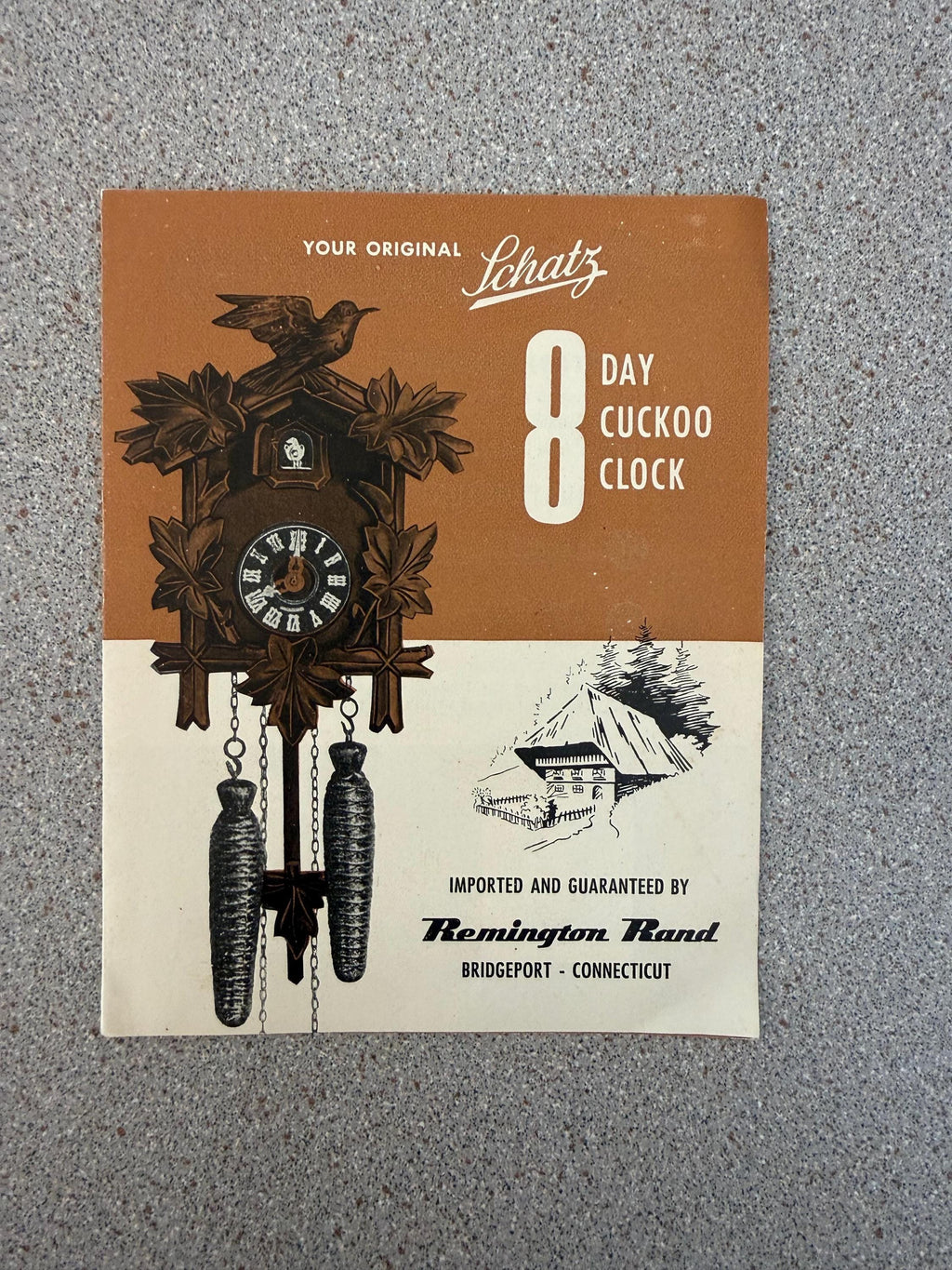 Vintage Schatz 8-Day Cuckoo Clock Manual & Warranty Card